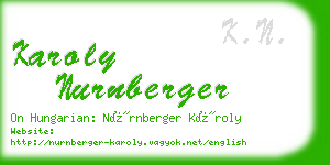 karoly nurnberger business card